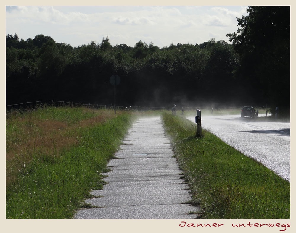 Straße unter Dampf